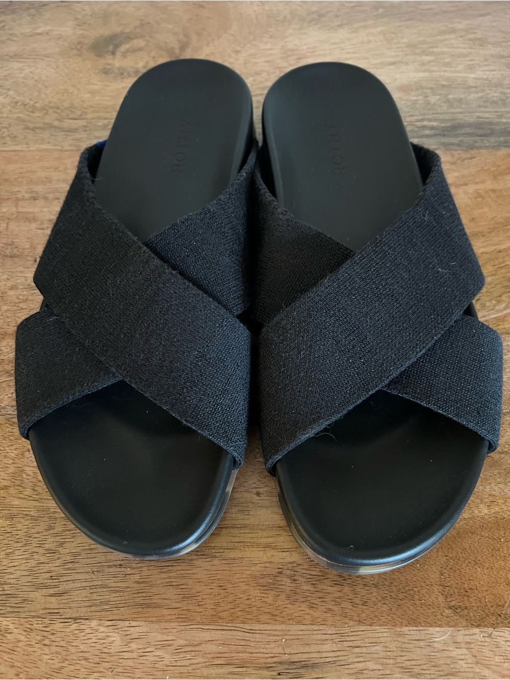 Rothy's The Weekend Slide Black Sandal Size 9